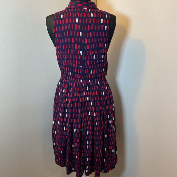12. 11 1 TYLHO Sleeveless Patterned Black and Red Collared Dress Size Medium - Picture 7 of 9